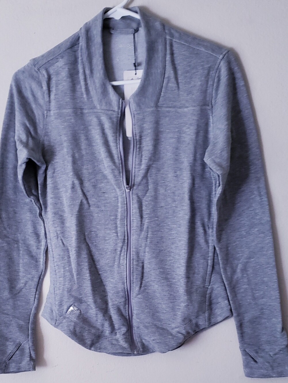 Adidas Light Gray Athletic Golf Jacket with Subtle Logo